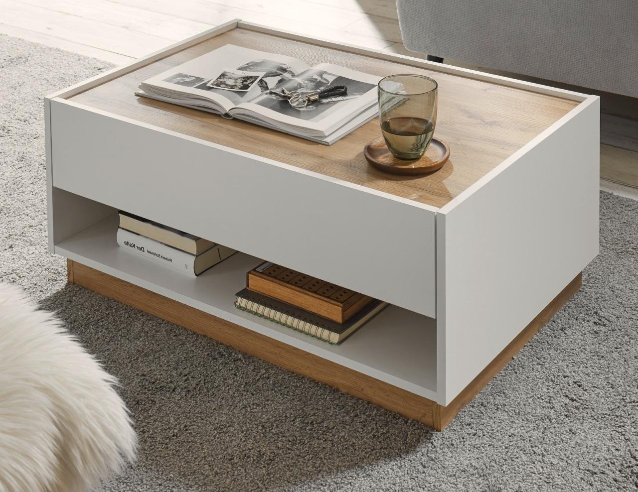 Couchtisch Weiß Mit Holz
