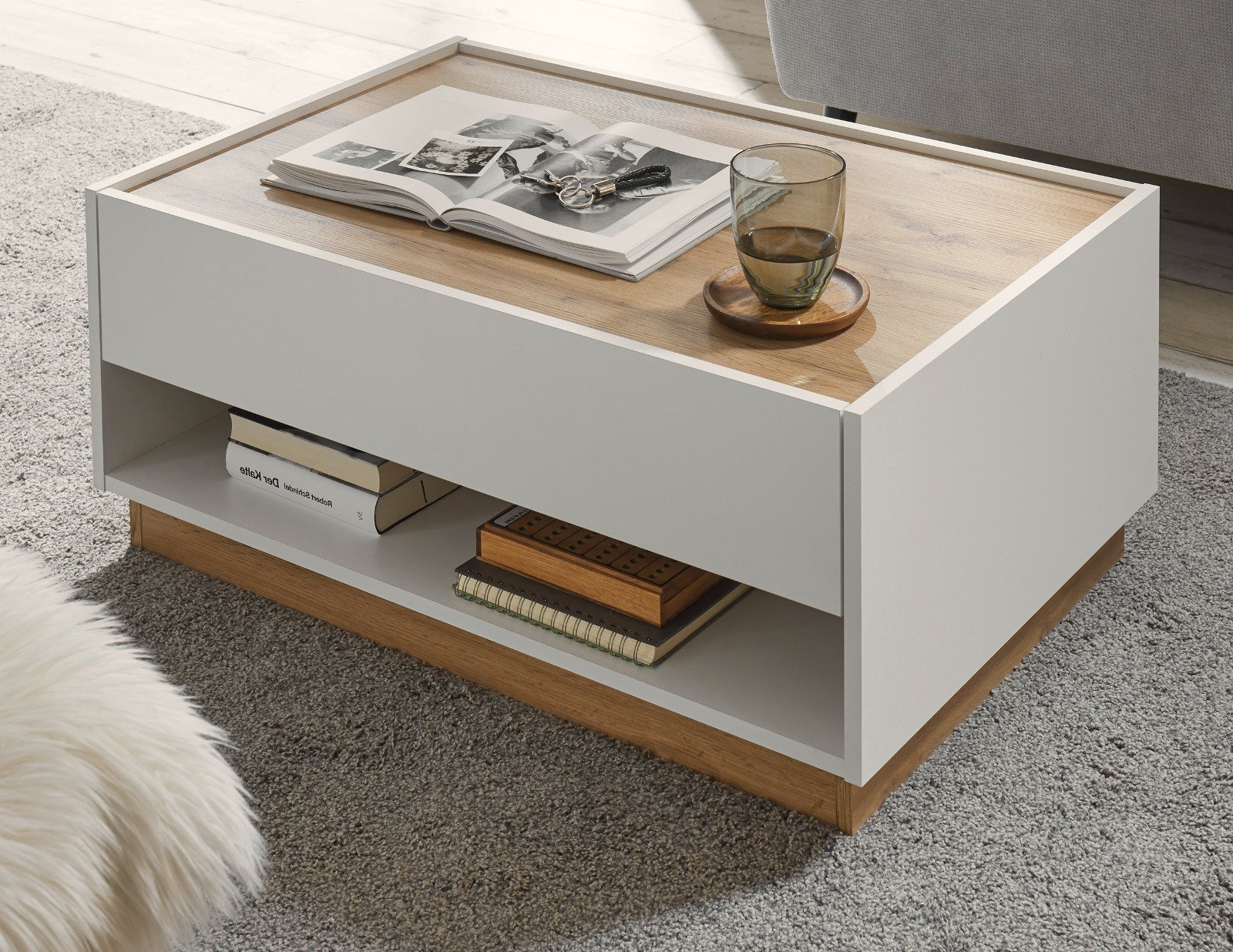 Couchtisch Weiß Mit Holz
